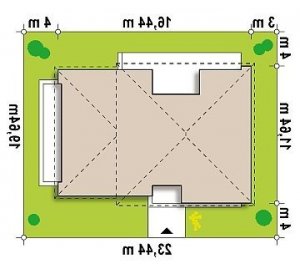 Usytuowanie budynku Zx34 w wersji lustrzanej