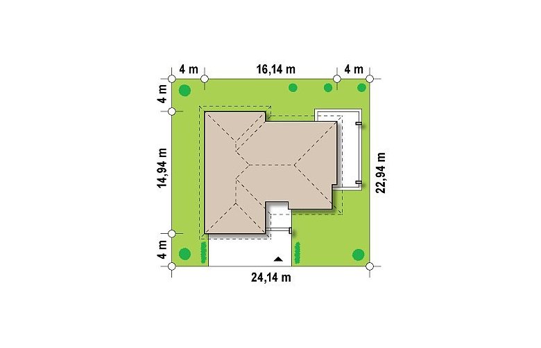 Projekt domu parterowego Z201 - Usytuowanie