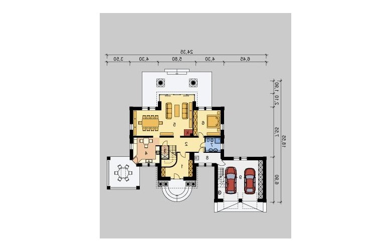 Projekt domu piętrowego LK&880 - parter