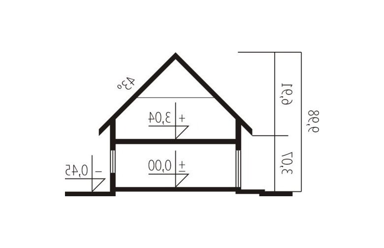 Projekt domu z poddaszem Filip G2 - przekrój 1