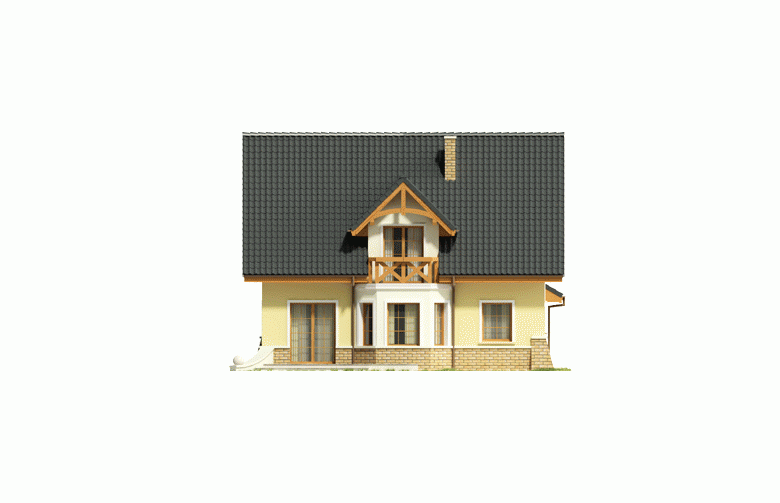 Projekt domu jednorodzinnego Fiołek G1 - elewacja 3