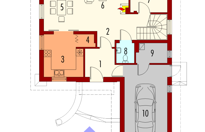 Projekt domu jednorodzinnego Fiołek G1 - parter