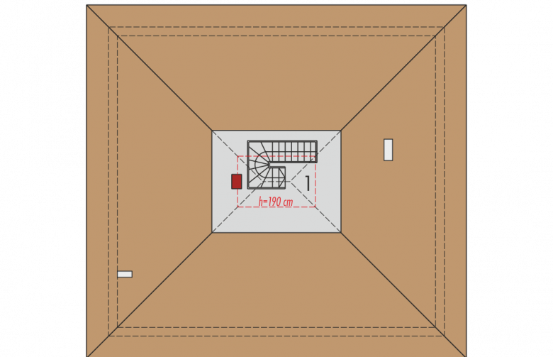 Projekt domu parterowego Flori II - strych
