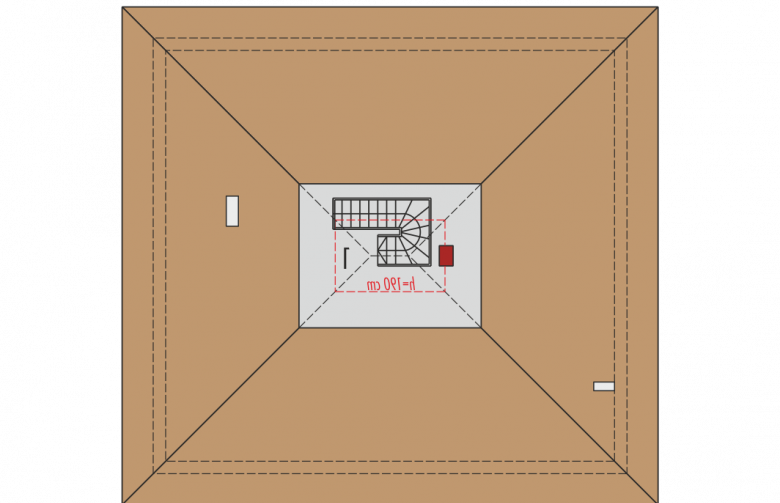 Projekt domu parterowego Flori II - strych