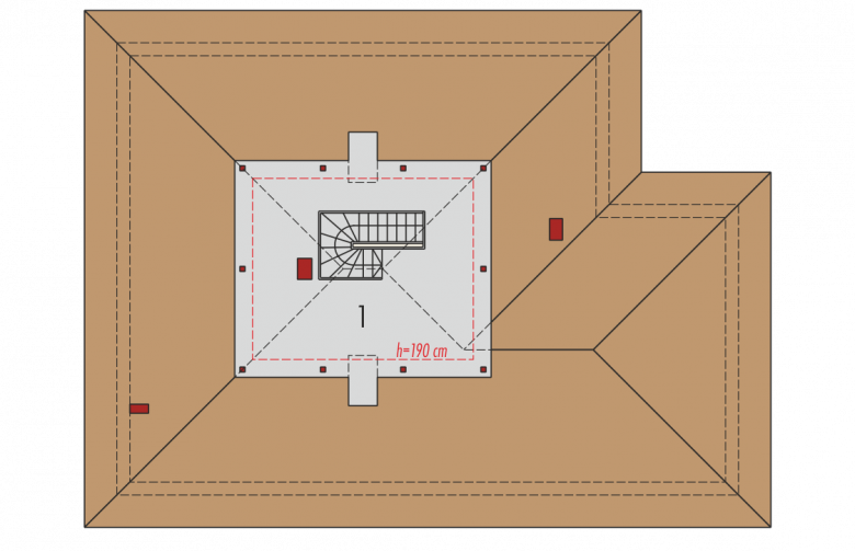 Projekt domu parterowego Flori III G1 - poddasze