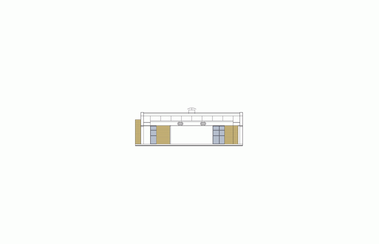 Projekt domu parterowego Frame (z wiatą) - elewacja 1