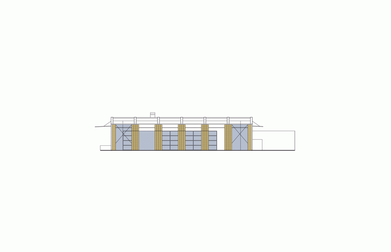 Projekt domu parterowego Frame (z wiatą) - elewacja 2