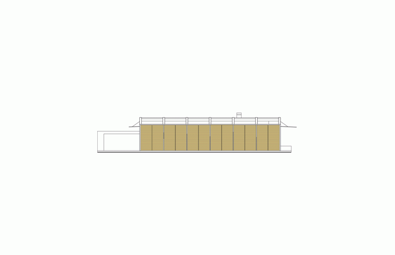 Projekt domu parterowego Frame (z wiatą) - elewacja 4