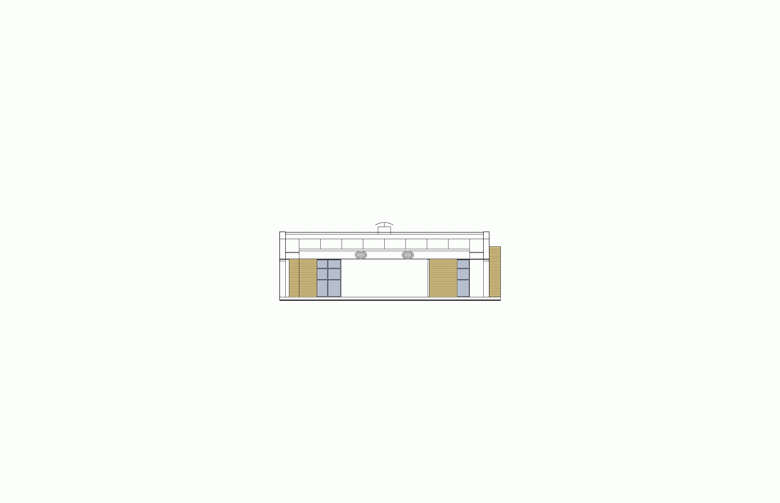 Projekt domu parterowego Frame (z wiatą) - elewacja 1