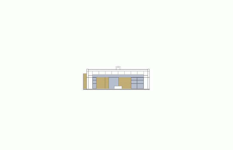 Projekt domu parterowego Frame (z wiatą) - elewacja 3