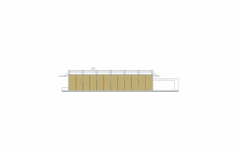 Projekt domu parterowego Frame (z wiatą) - elewacja 4