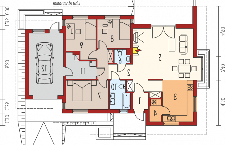 Projekt domu parterowego Franczi G1 - parter