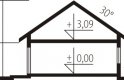 Projekt domu parterowego Frida G2 - przekrój 1