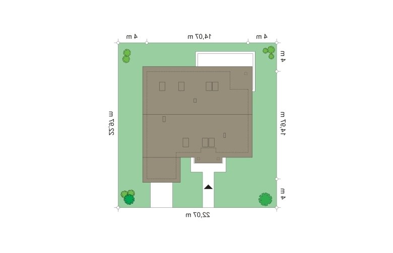 Projekt domu dwurodzinnego Nektarynka (392) - Usytuowanie - wersja lustrzana