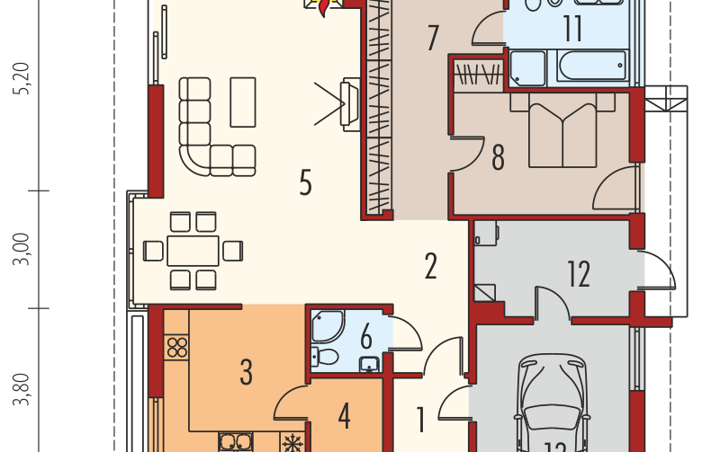 Projekt domu parterowego Glen II G1 Leca® DOM - parter