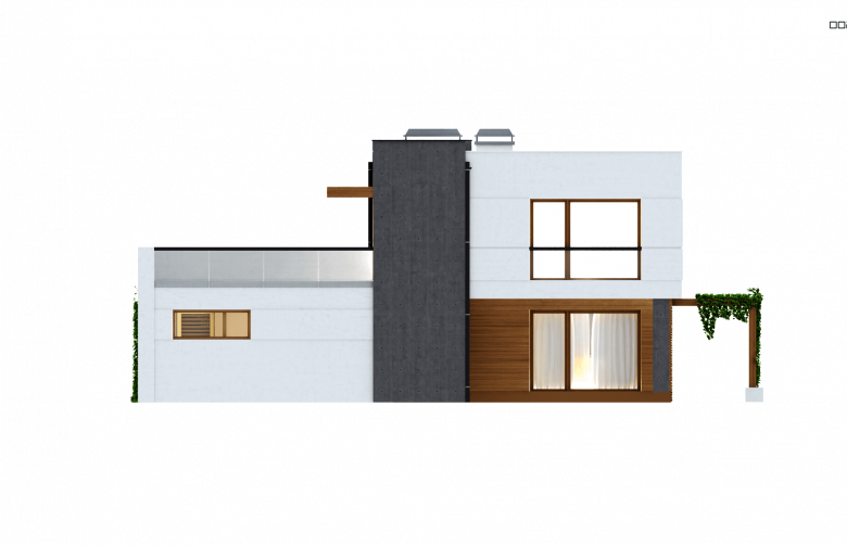 Projekt domu piętrowego Zx54 - elewacja 4