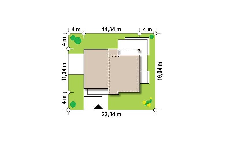 Projekt domu piętrowego Zx54 - Usytuowanie