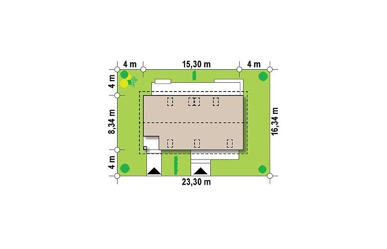 Projekt domu dwurodzinnego Z187 dom dwulokalowy lub dwurodzinny  - Usytuowanie