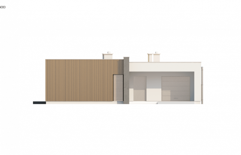 Projekt domu parterowego Zx49 - elewacja 2