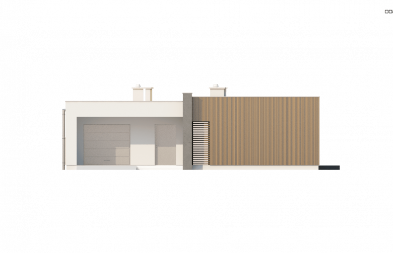 Projekt domu parterowego Zx49 - elewacja 2