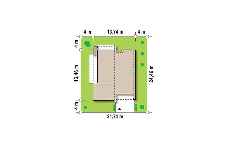 Projekt domu parterowego Zx49 - Usytuowanie