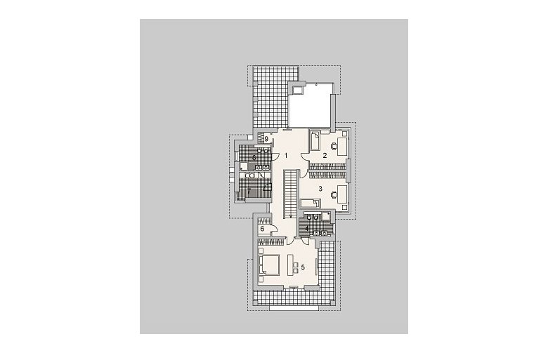 Projekt domu szkieletowego LK&801 - piętro