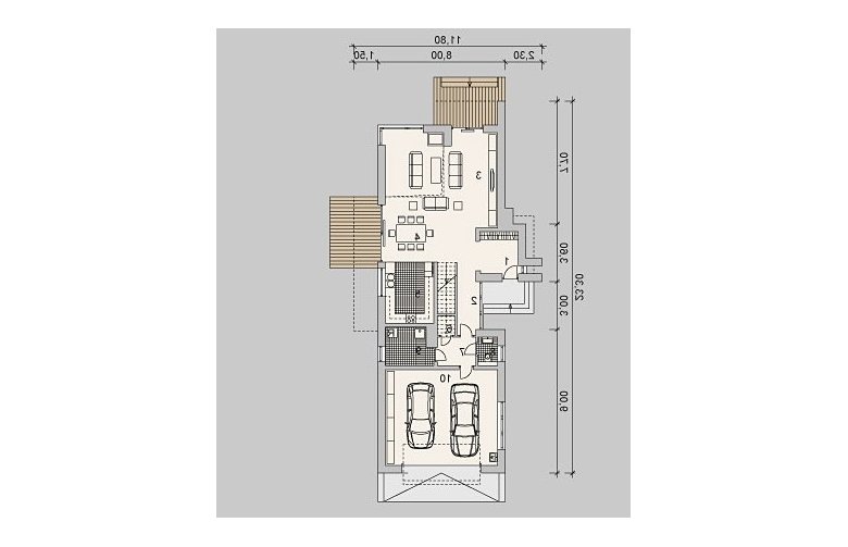 Projekt domu szkieletowego LK&801 - parter