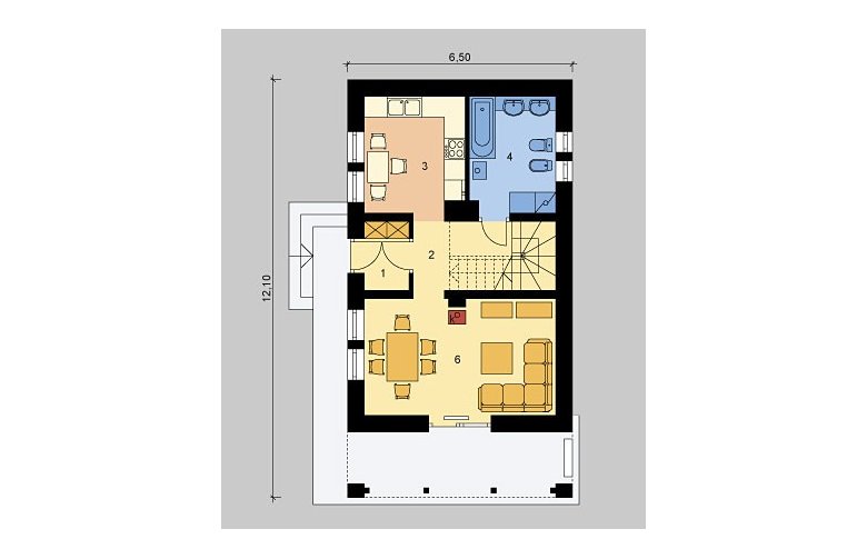 Projekt domu wielorodzinnego LK&822 - parter