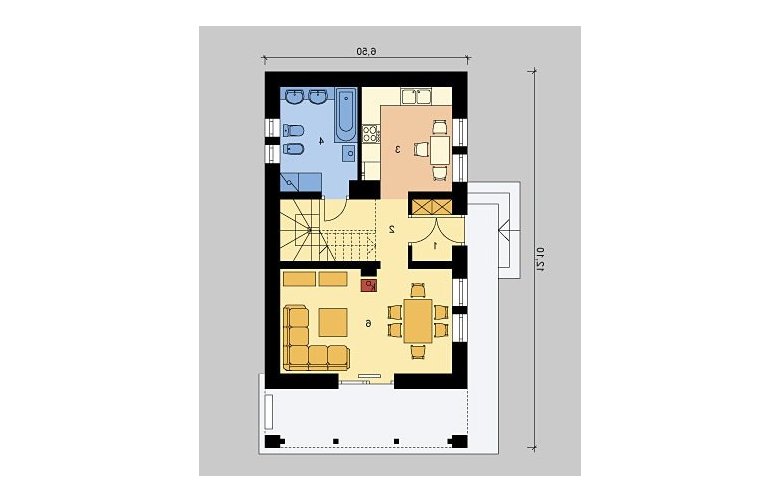 Projekt domu wielorodzinnego LK&822 - parter