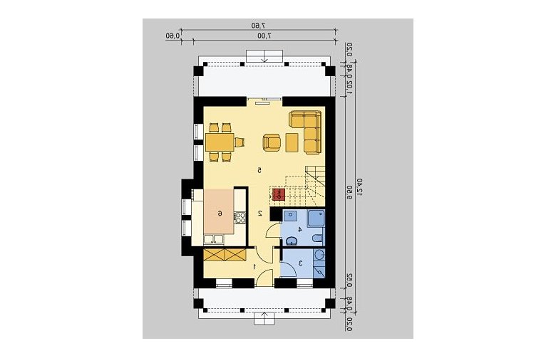 Projekt domu wielorodzinnego LK&823 - parter