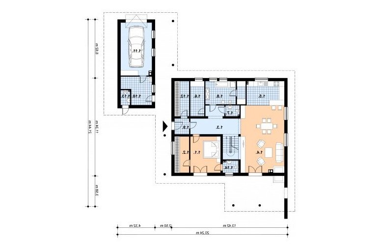 Projekt domu jednorodzinnego A-121 - 