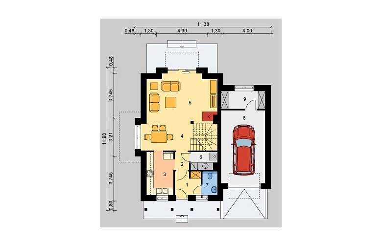 Projekt domu wielorodzinnego LK&826 - parter