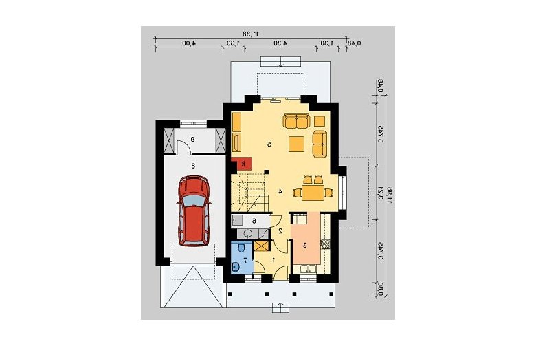 Projekt domu wielorodzinnego LK&826 - parter