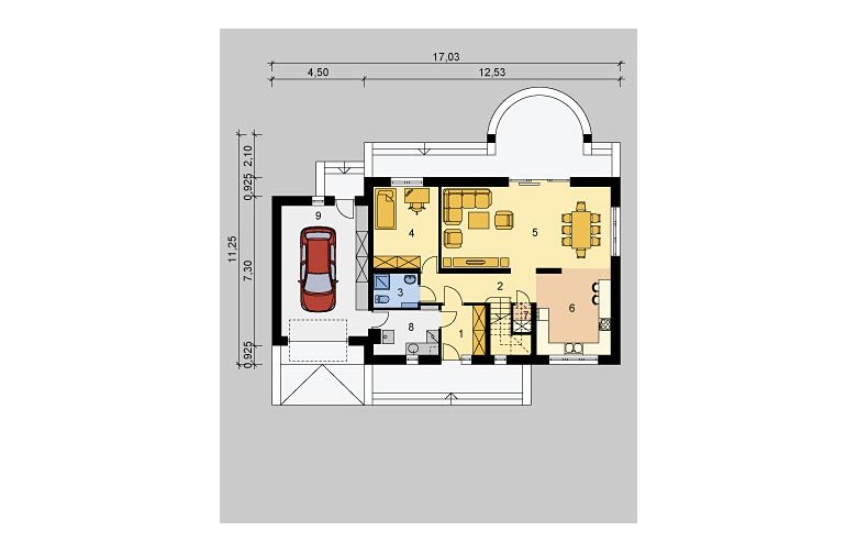 Projekt domu wielorodzinnego LK&838 - parter