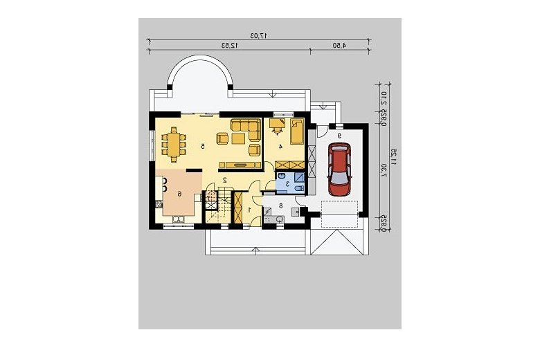 Projekt domu wielorodzinnego LK&838 - parter