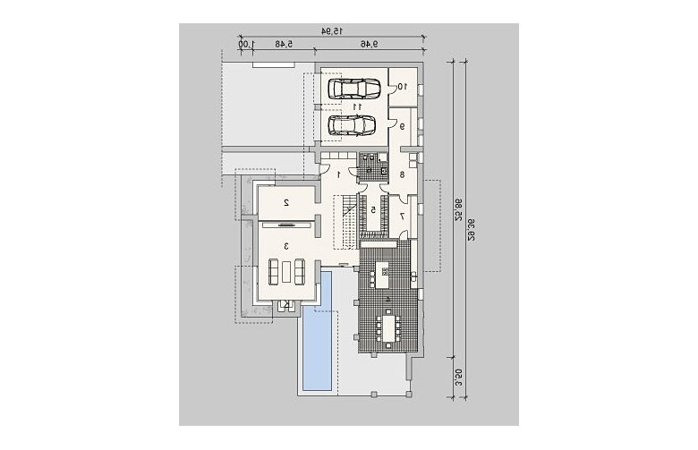 Projekt domu z poddaszem LK&845 - parter