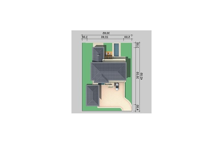 Projekt domu szkieletowego LK&846 - Usytuowanie - wersja lustrzana