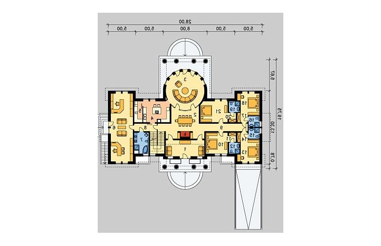 Projekt domu wielorodzinnego LK&847 - parter