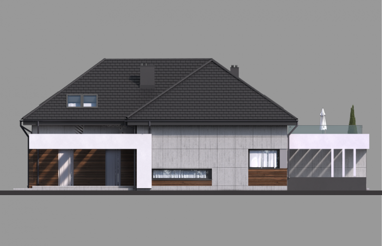 Projekt domu z poddaszem Homekoncept 28 - elewacja 1