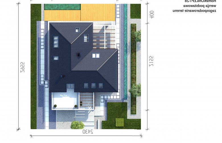 Projekt domu z poddaszem Homekoncept 28 - Usytuowanie - wersja lustrzana