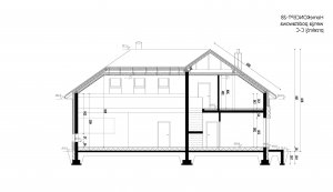 Przekrój projektu Homekoncept 28 w wersji lustrzanej