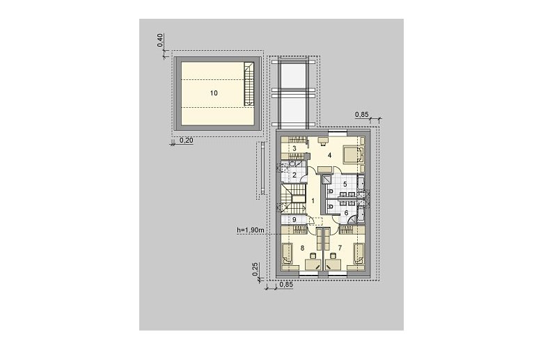 Projekt domu wielorodzinnego LK&850 - poddasze