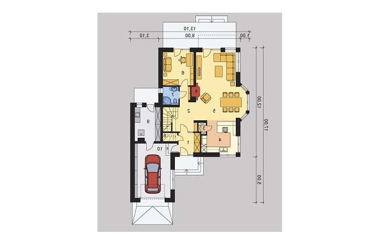 Projekt domu wielorodzinnego LK&856 - parter