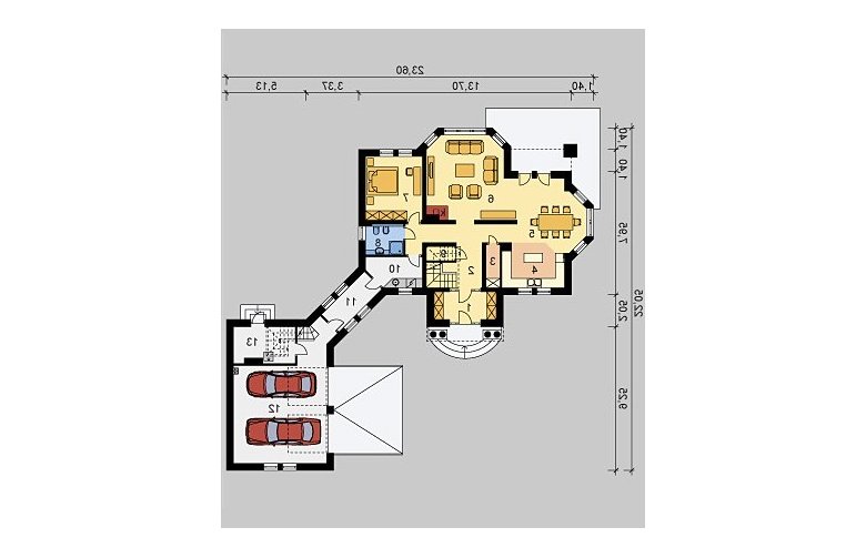 Projekt domu piętrowego LK&864 - parter