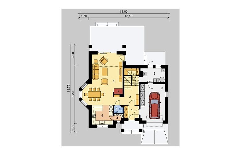 Projekt domu wielorodzinnego LK&871 - parter