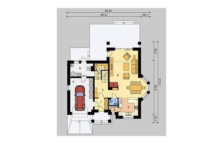 Projekt domu wielorodzinnego LK&871 - parter