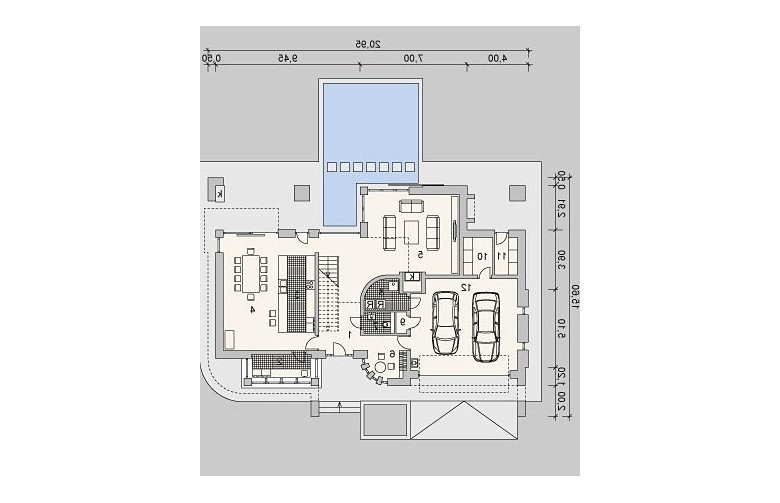 Projekt domu szkieletowego LK&872 - parter