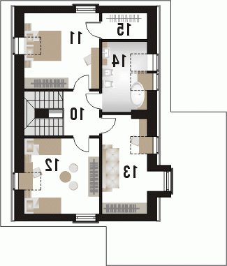 Rzut projektu ANCORA - wersja lustrzana