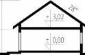 Projekt domu parterowego Alan IV G2 - przekrój 1