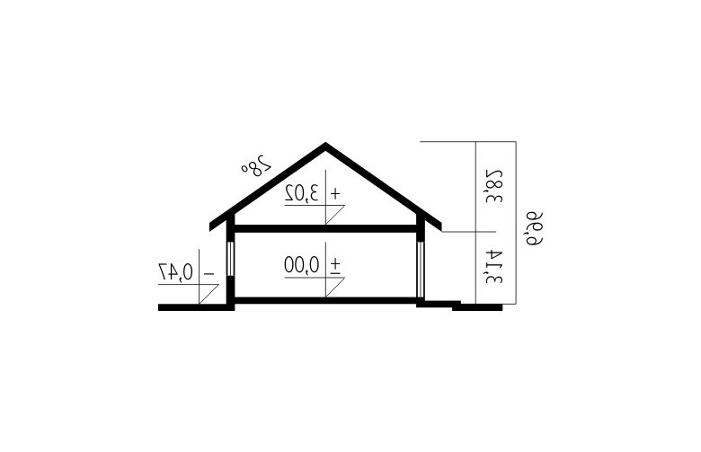 Projekt domu parterowego Alan IV G2 - przekrój 1